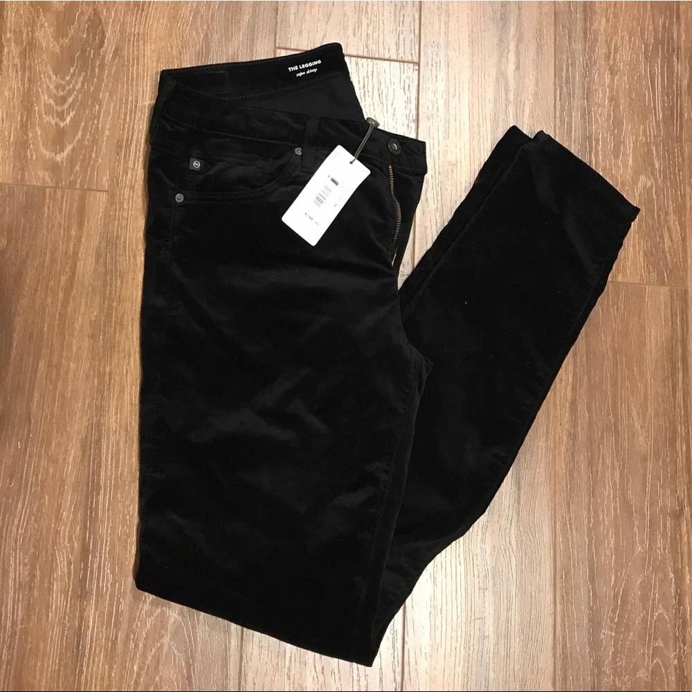 AG Jeans Velvet Legging in Black sz 31